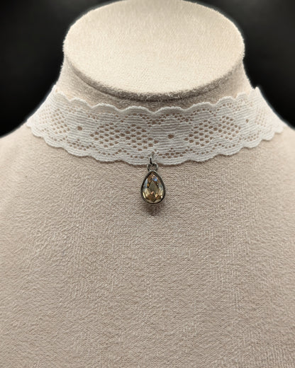 Collier Ras de Cou Victorien - Rétro en Dentelle blanche